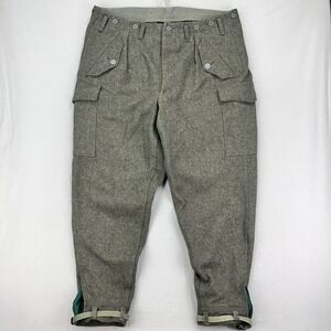 Vintage British Military Surplus Pants Mens 40x28 Green Wool Cargo 60s